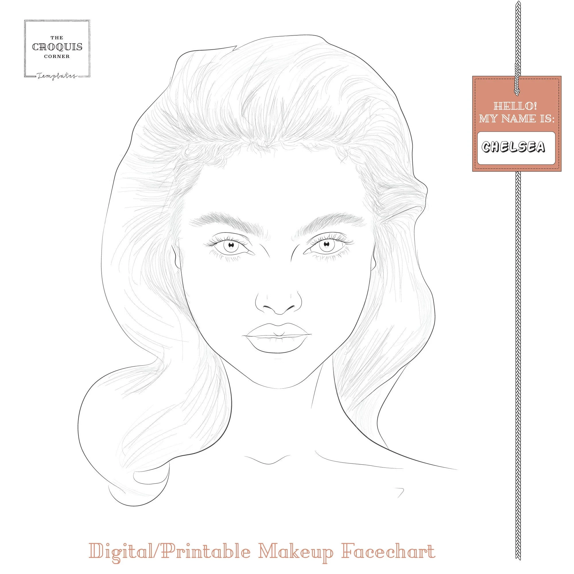 Realistic Makeup Face Chart chelsea Make up Artist Practice 