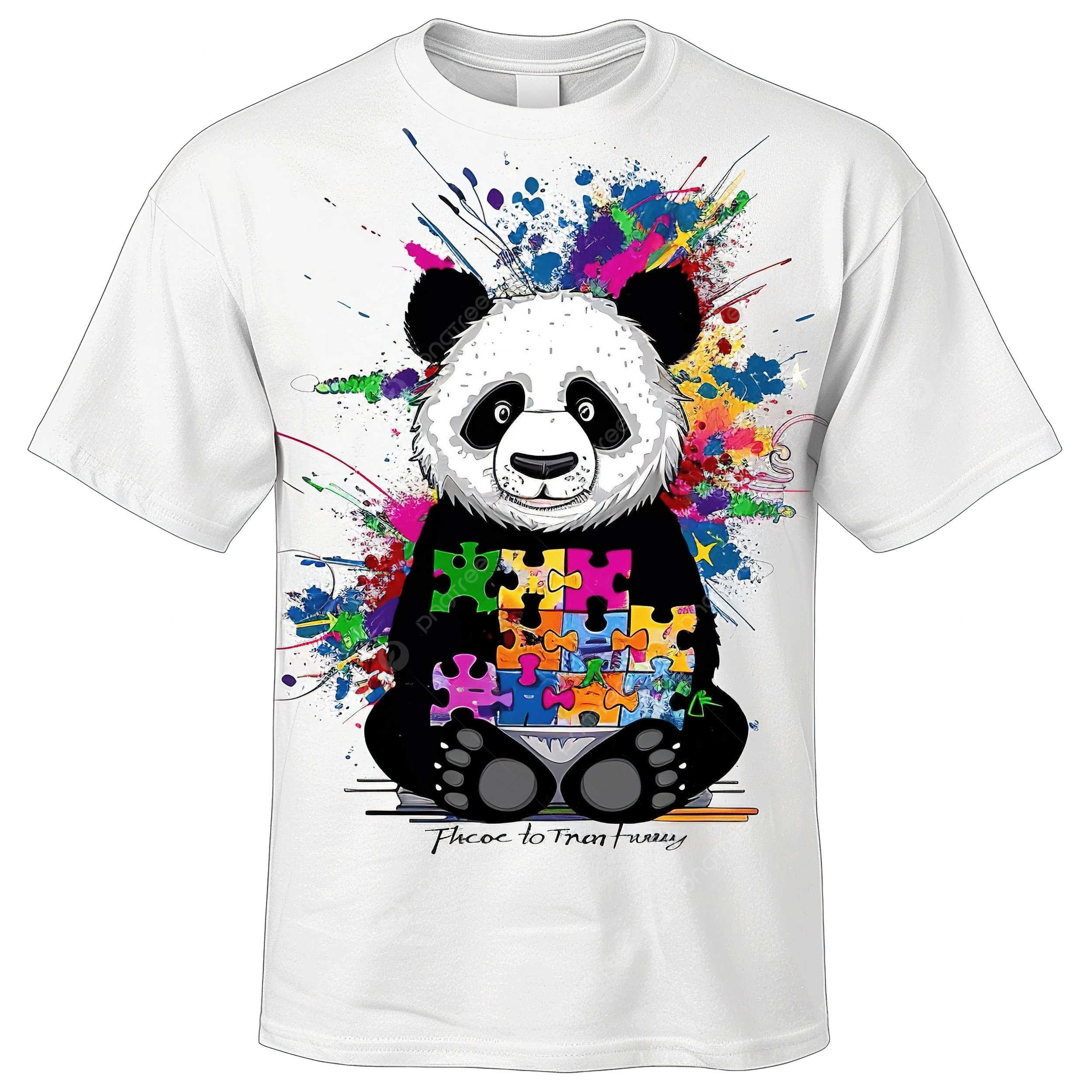 Rocking To A Different Tune Funny Panda Autism T Shirt Colorful 