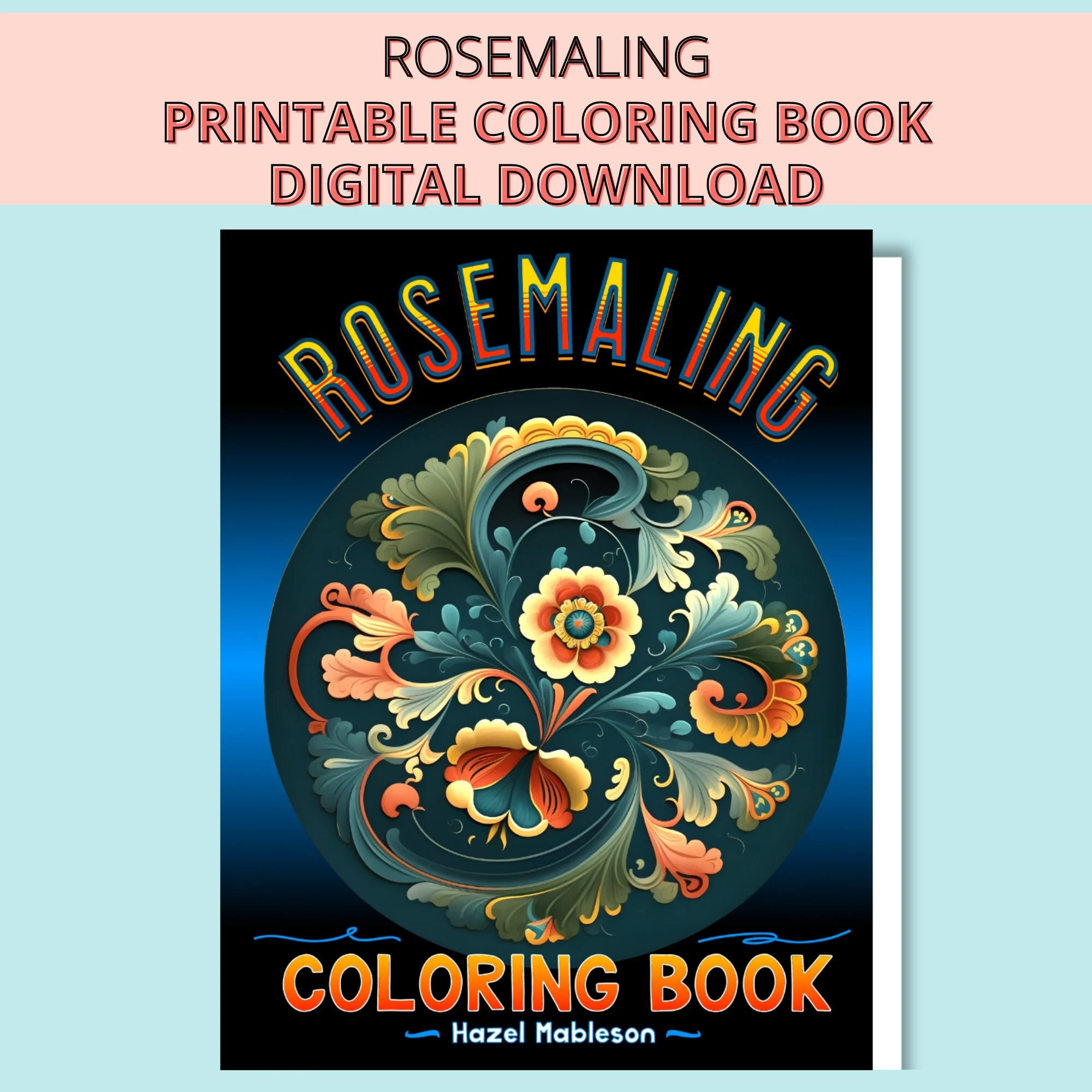 Rosemaling Coloring Book 57 Norwegian Folk Art Patterns digital Rosemaling Coloring Book 57 Norwegian Folk Art Patterns digital