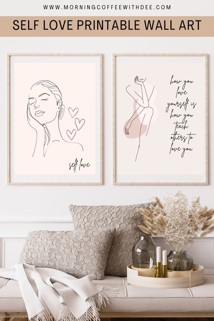 Self Love Printable Wall Art PDF Minimal Modern Home Decor 