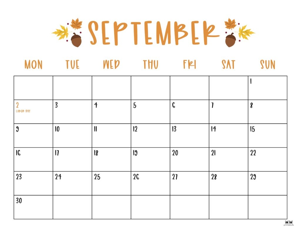 Printable Calendar For September
