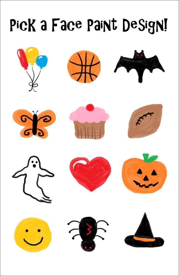 Simple And Quick Face Paint Designs Created For The Halloween Fair 