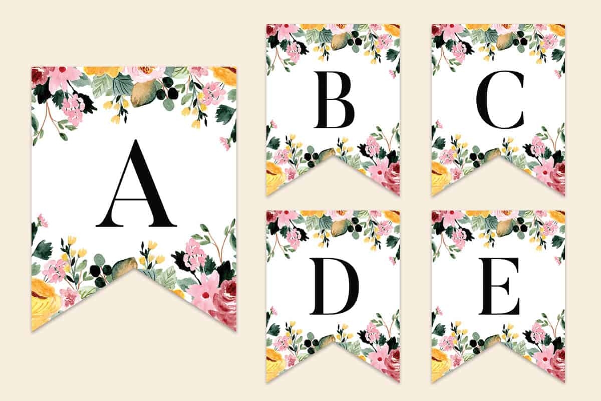 Simple Banner Design Sample Free Printable Alphabet Letters 