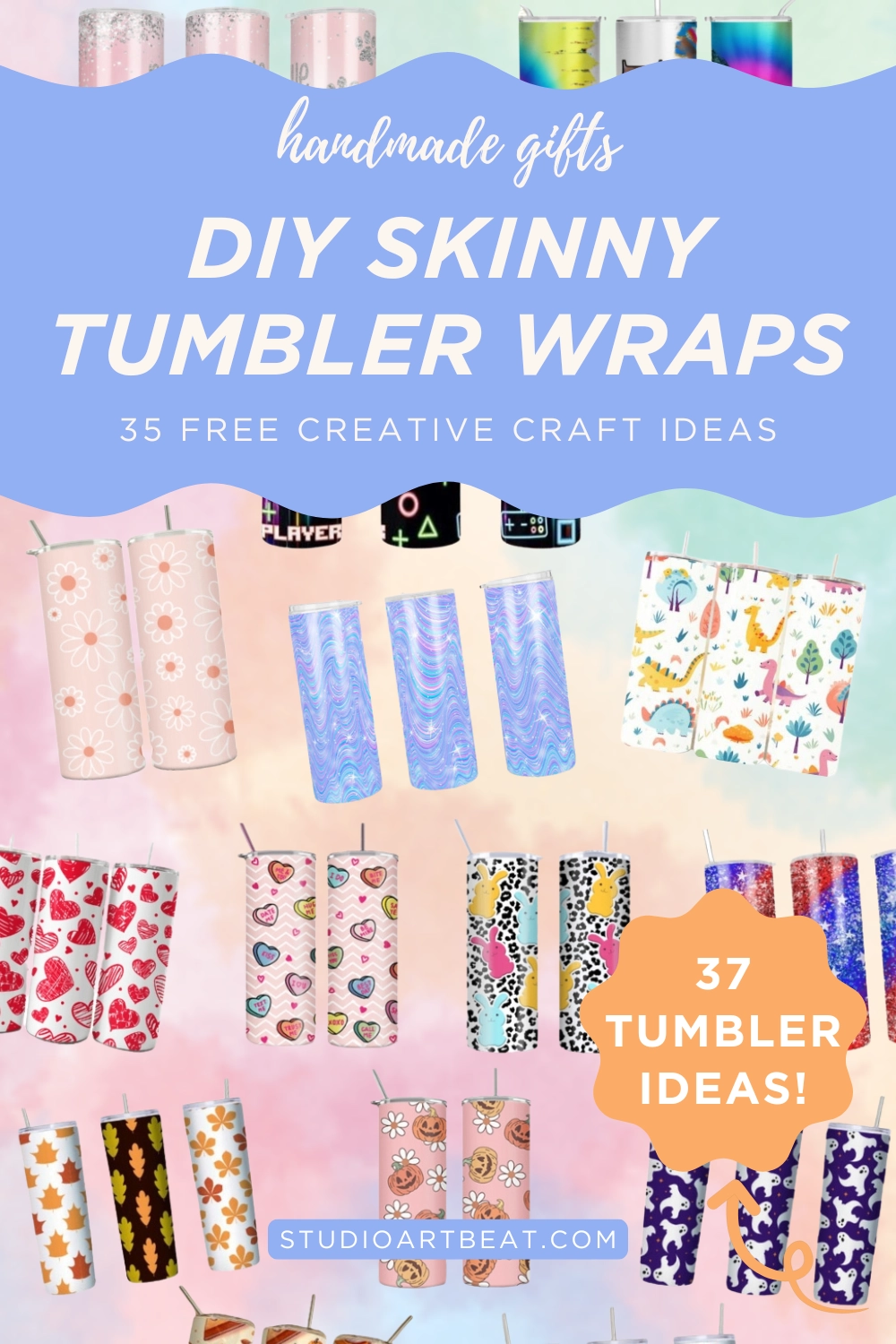 Skinny Tumbler Wrap Free SVG Sublimation Designs Art Beat Box