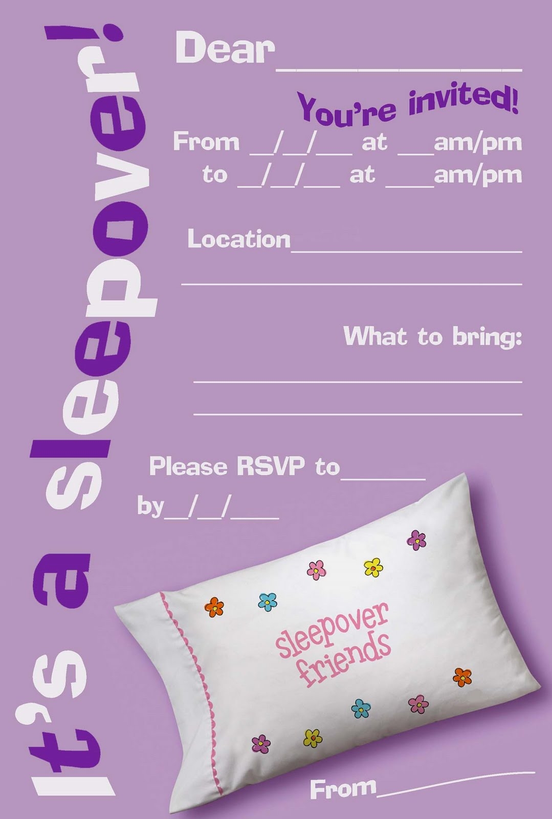 Slumber Party Invitation Ideas