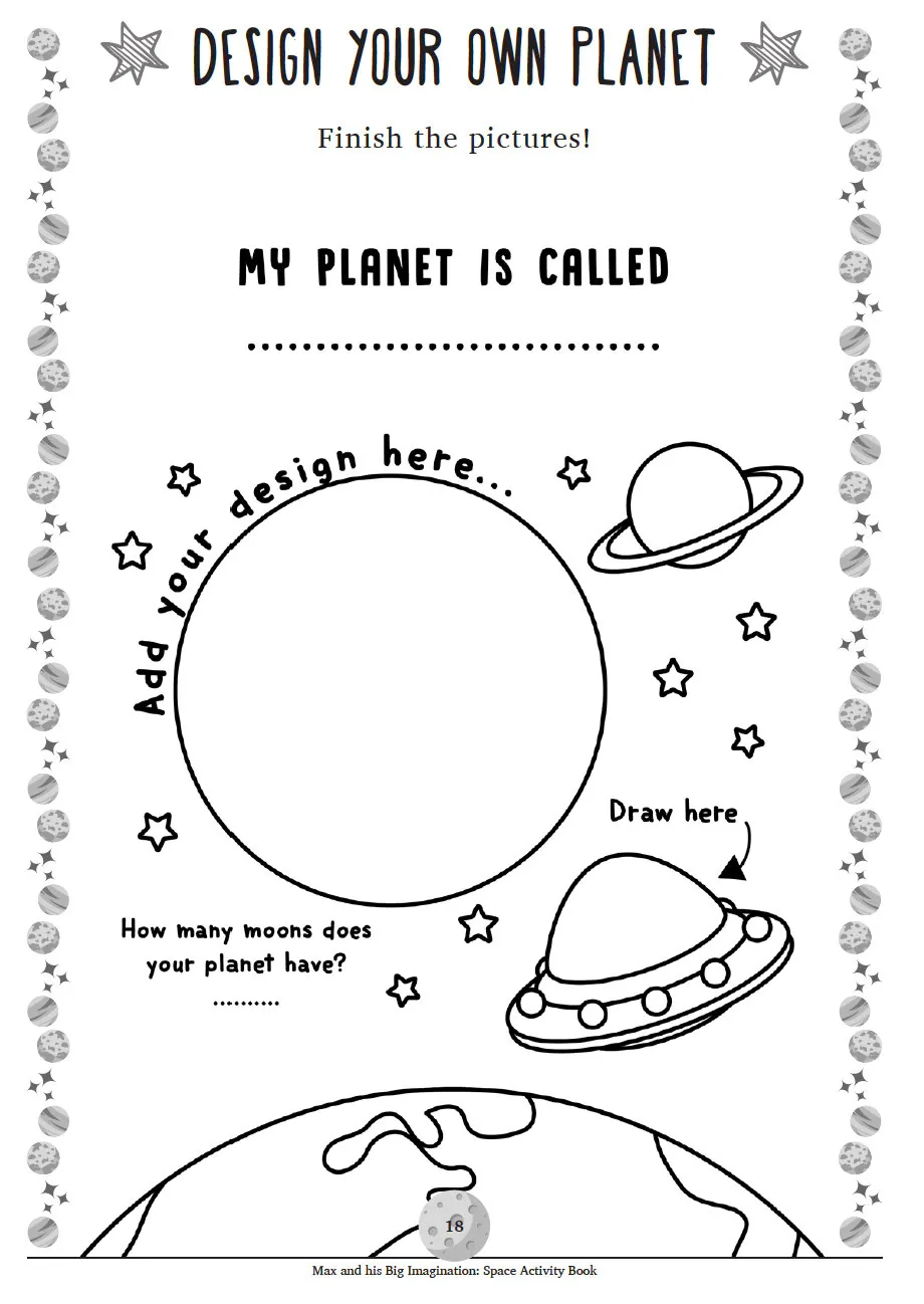 Space Activity And Colouring Book Digital Download For Kids 