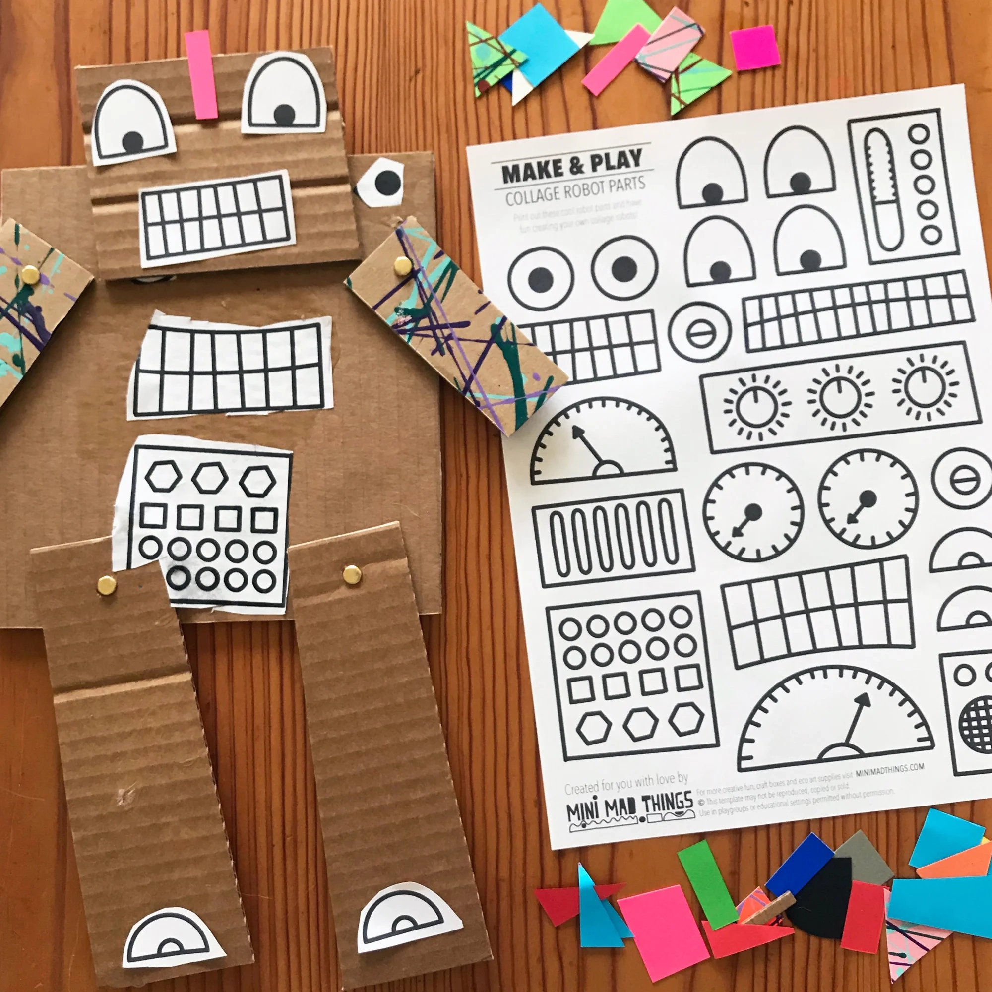 Printable Robot Cut Out Template