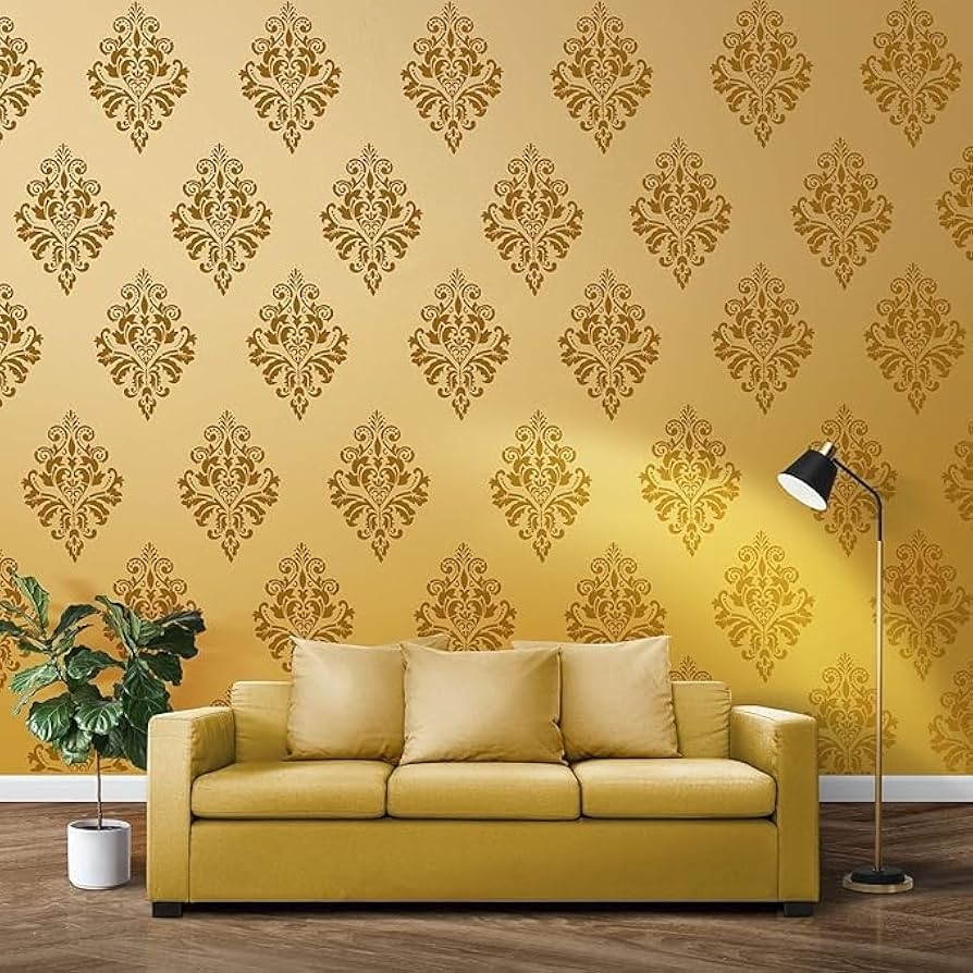 StenCart Stencil For Wall Painting Home Damask Design Jodhpur 