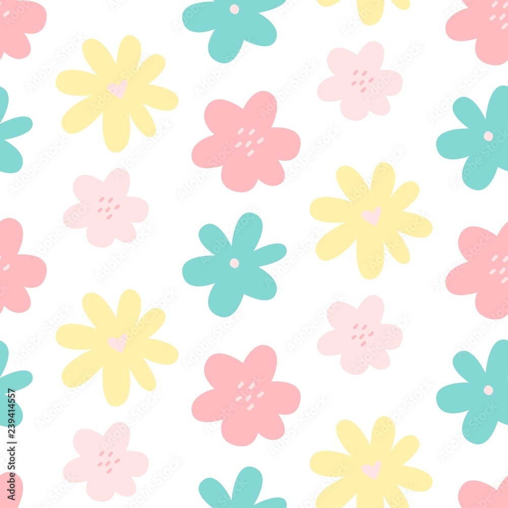 Stock Vektorgrafik Cute Flower Simple Minimalistic Seamless Stock Vektorgrafik Cute Flower Simple Minimalistic Seamless