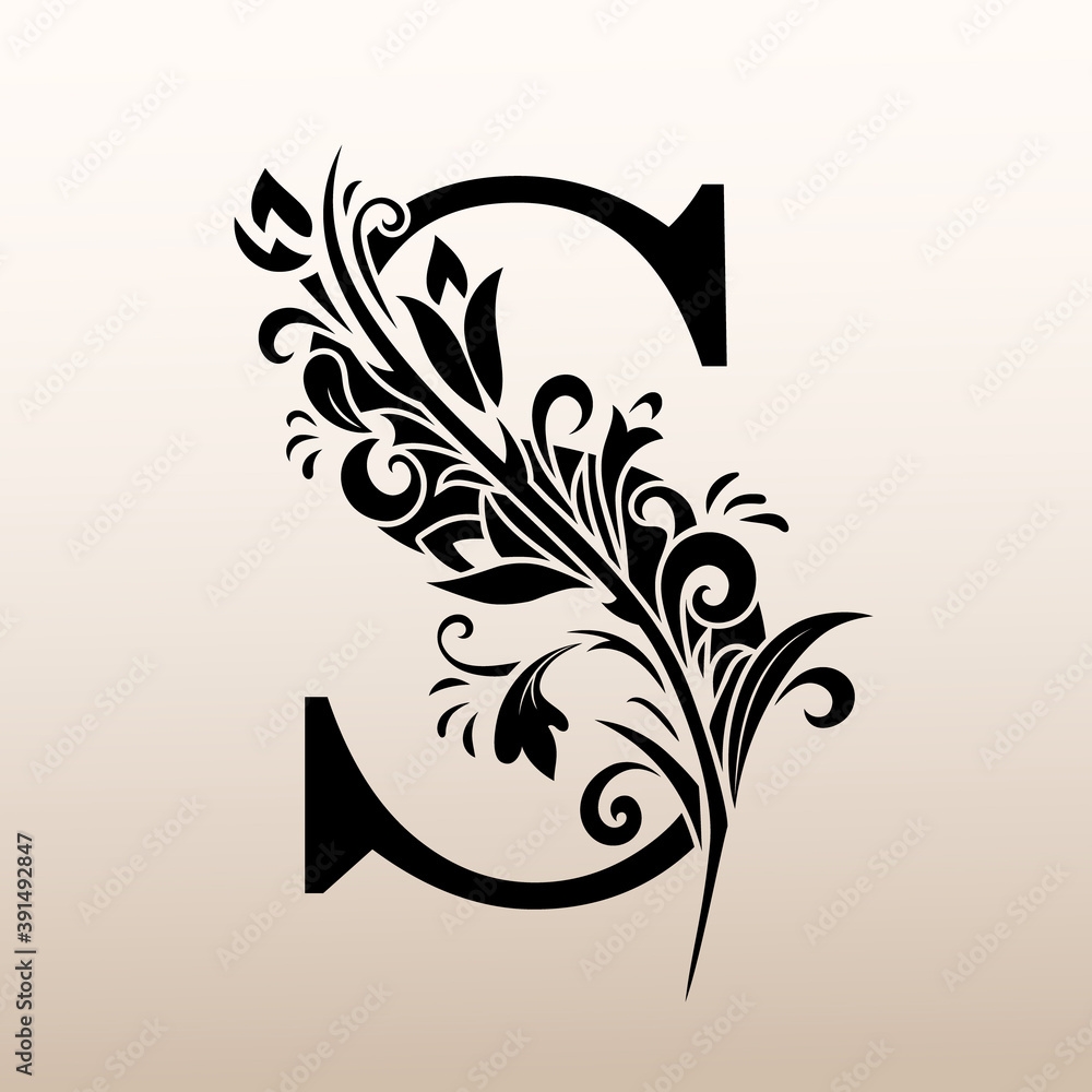 Stock Vektorgrafik Elegant Simple Monogram Letter S Creative 