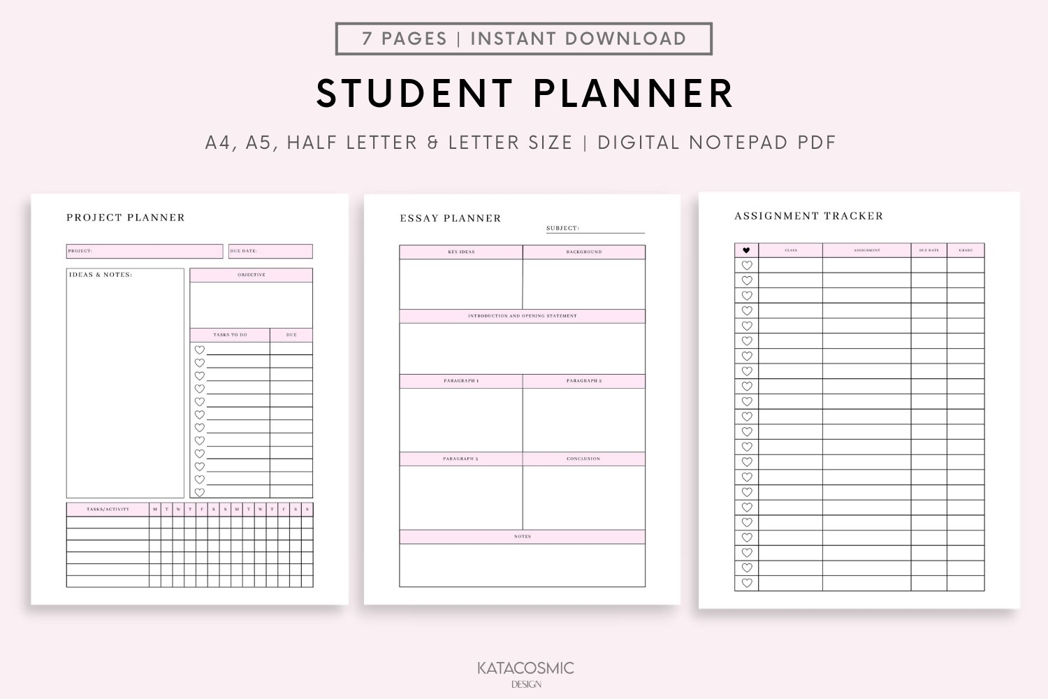 Day Designer Planner Printable Acdemics