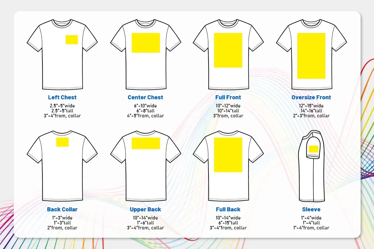 T Shirt Design Size Chart Optimal Size amp Placement Guide