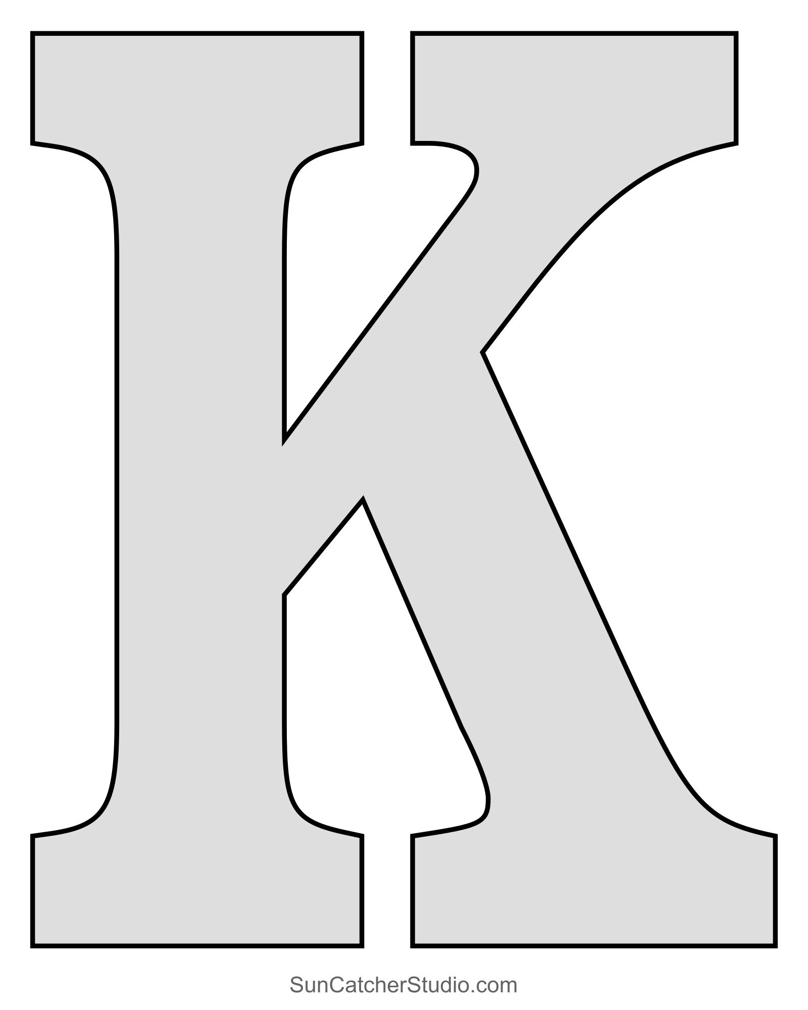 Tall Block Serif Printable Letter Stencils Numbers And Alphabet 