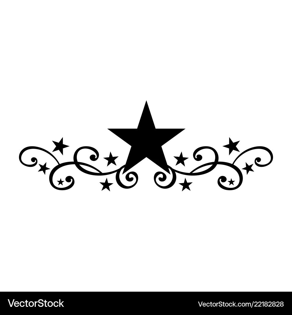 Tattoo Star Stencyl Design Ready For Print Vector Image
