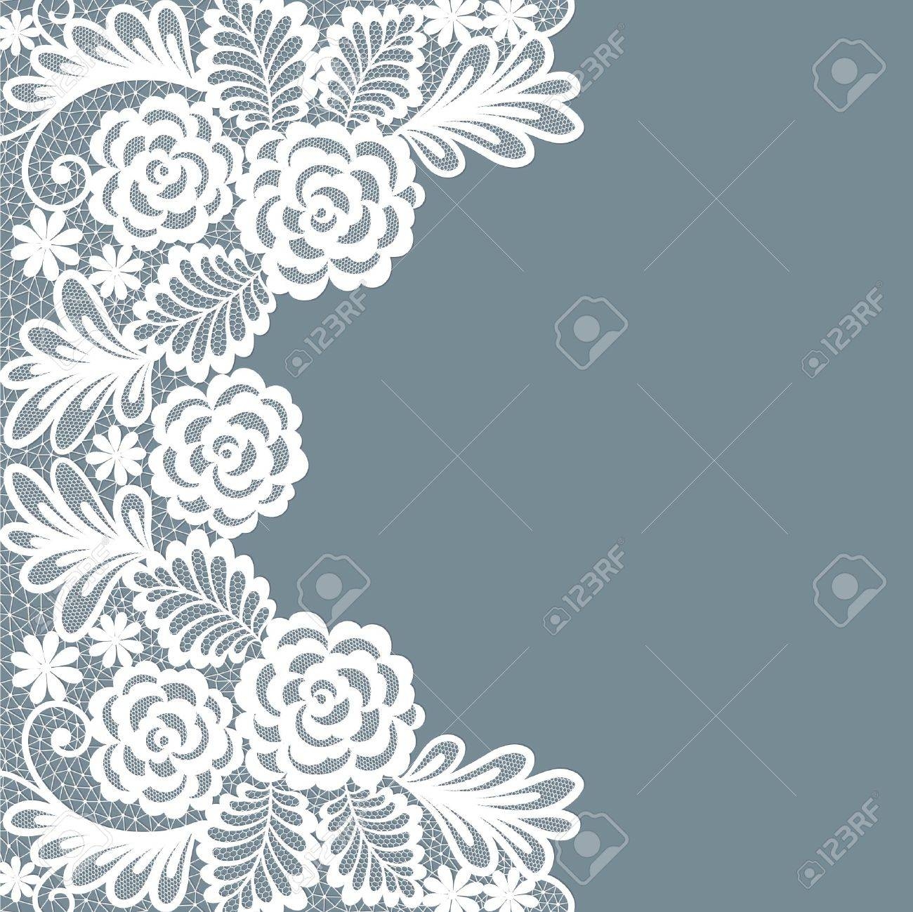 Template Frame Design For Card Vintage Lace Doily Royalty Free 