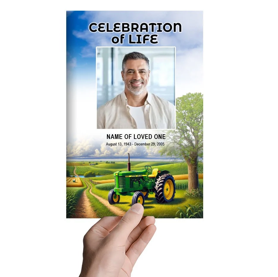 Headstone Template Printable with Tractor Design