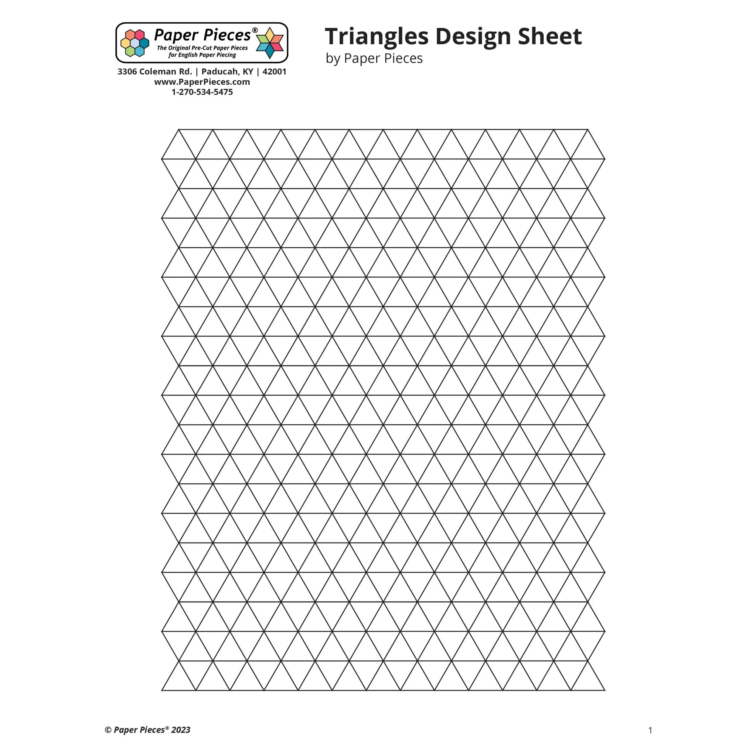 Triangle Design Sheet Free PDF Download Paper Pieces