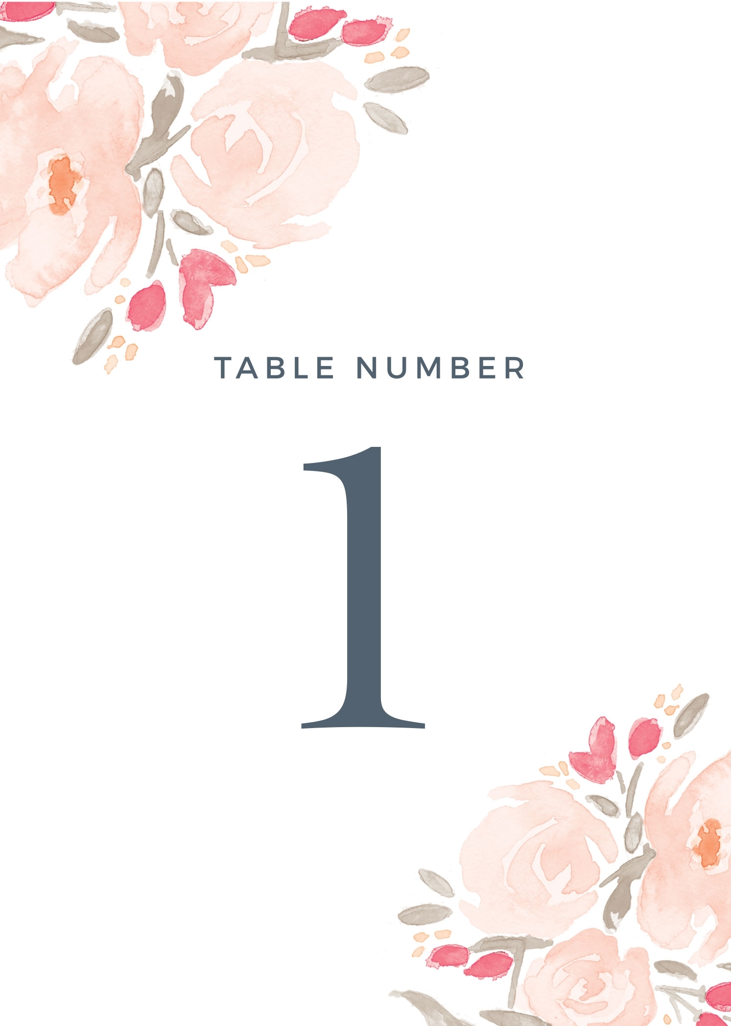 Free Printable Wedding Table Number Designs