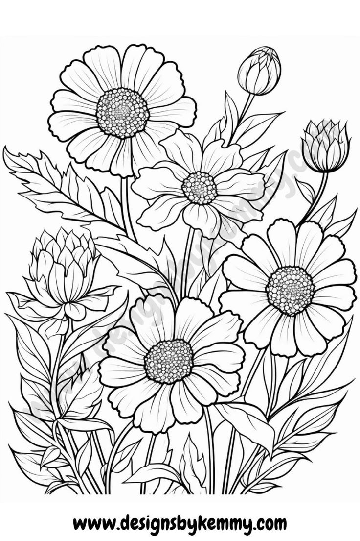 Wildflower Coloring Pages Printable Adult Coloring Pages 