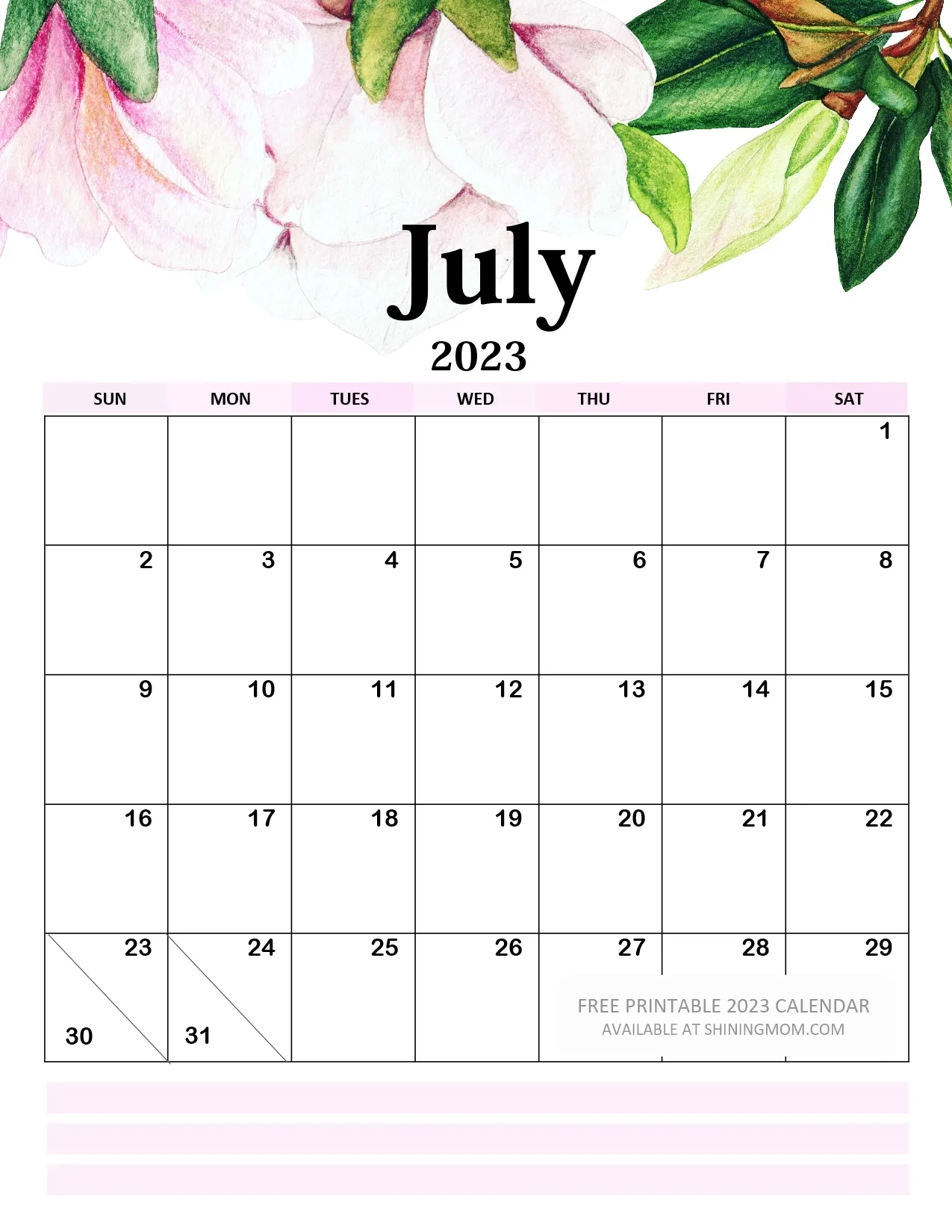 Your FREE 2023 Floral Calendar Printable Is Here 